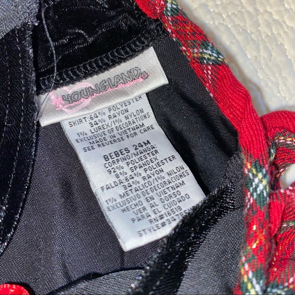 Baby Girl Christmas Plaid Velvet Top Dress - Picture 4 of 8